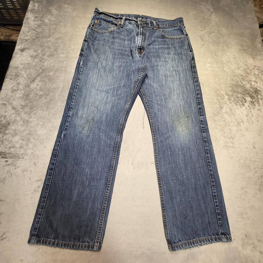 Levis 559 Jeans Mens 35x29 Blue Relaxed Straight Denim Zip Fly Medium Wash
